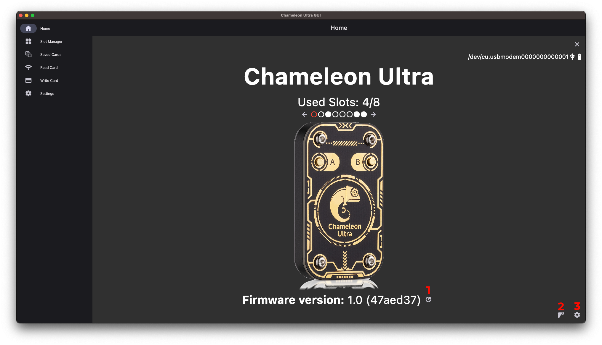 Chameleon Ultra GUI - Device Info
